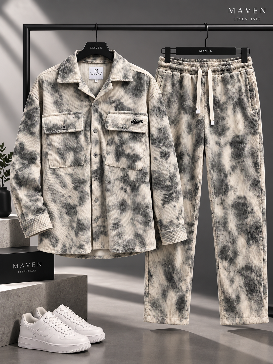 طقم رجالي Maven بتأثير Tie-Dye