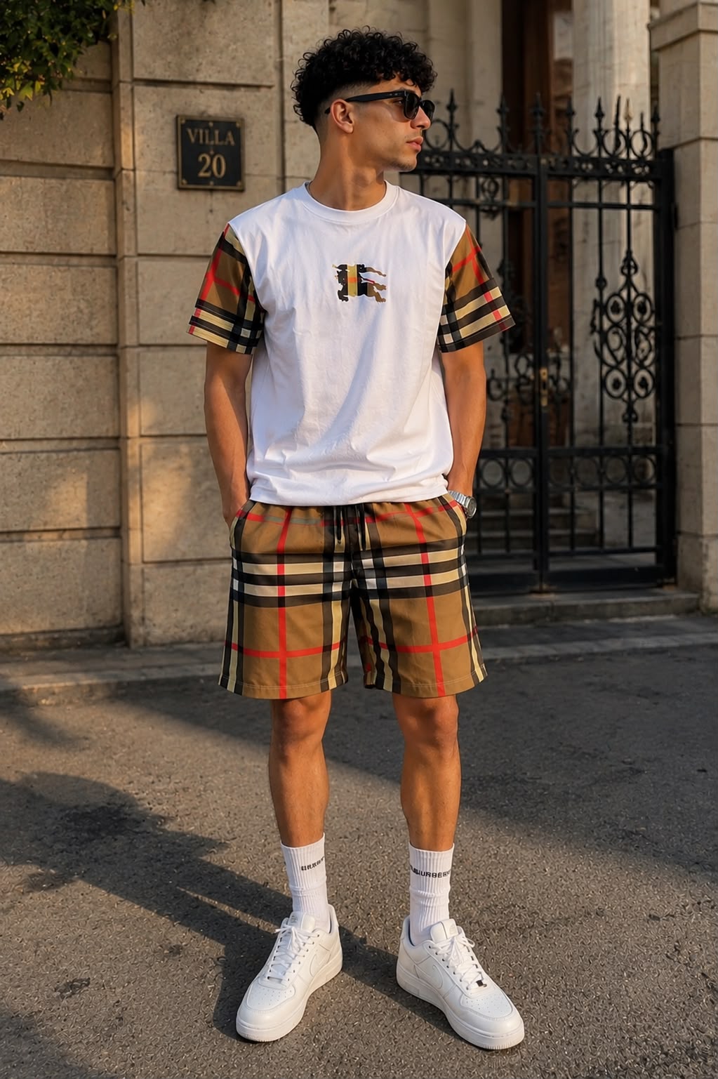 Ensemble Burberry Check T-Shirt + Short