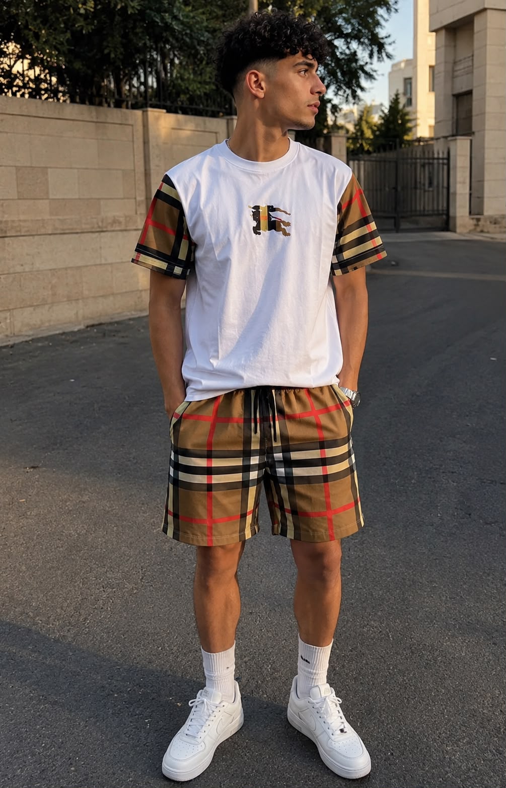 Ensemble Burberry Check T-Shirt + Short