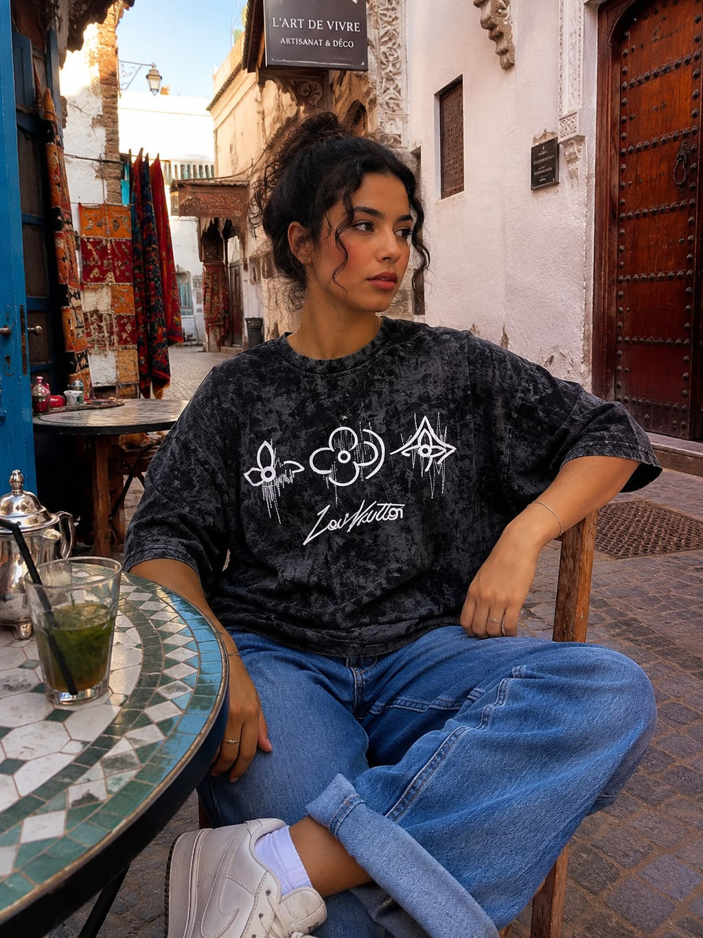 T-Shirt Oversize Gris Clair Acid Wash